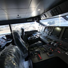 Vista del interior de la sala de comandos