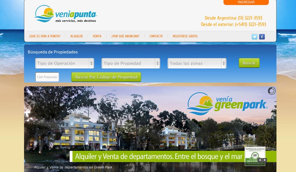 Nuevo portal de Vení a Punta