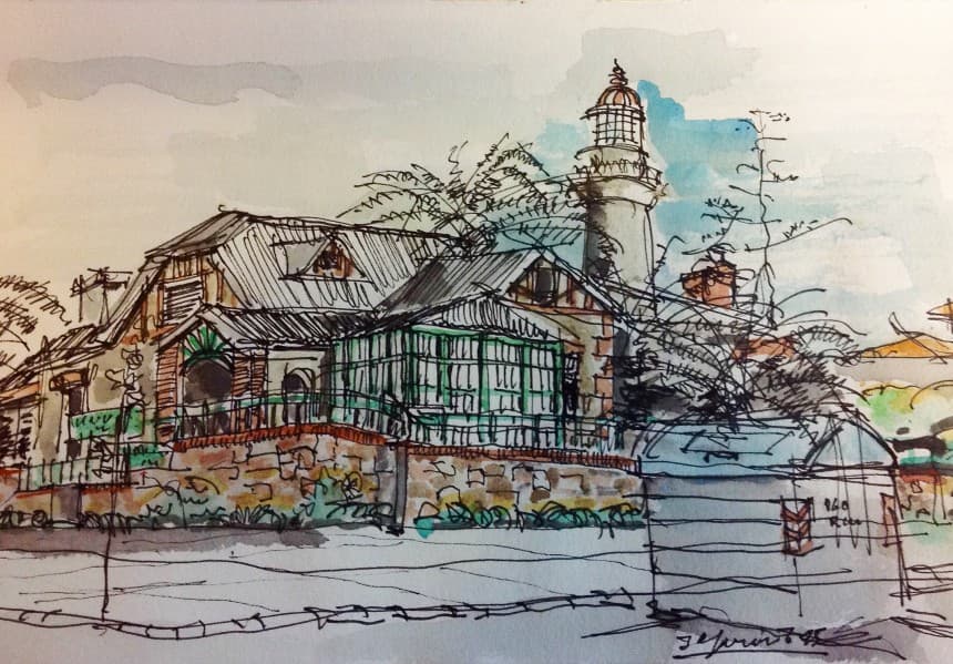 Atalaya: croquis del Arquitecto Jose Eduardo Mariño