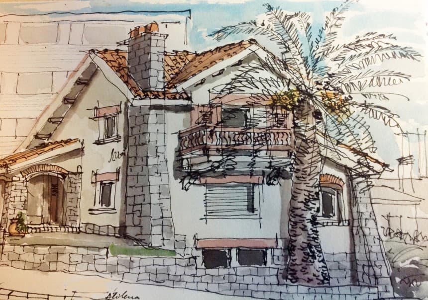 Atilena: croquis del Arquitecto Jose Eduardo Mariño