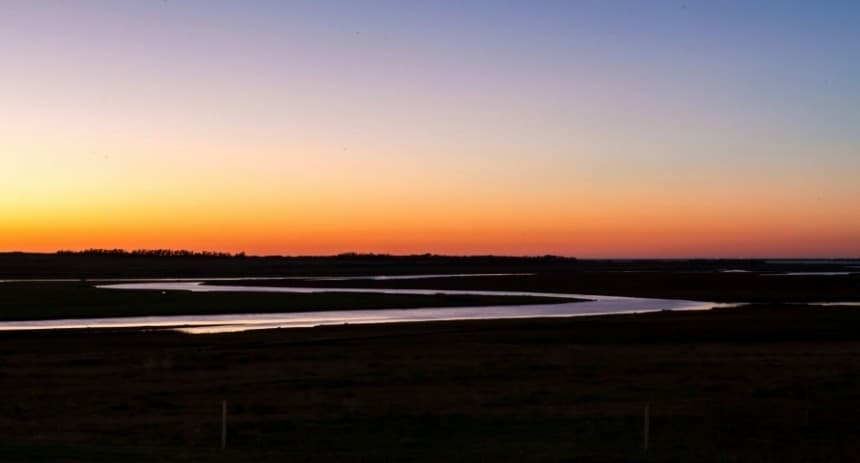 Puesta de sol en las inmediaciones de Estancia Vik