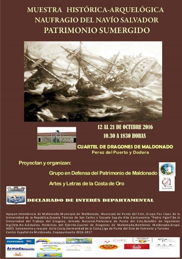 Del 12 al 21 de octubre se lleva a cabo la Muestra histórica-arqueológica del naufragio del navío Salvador.