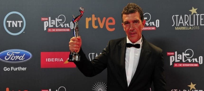 El español Antonio Banderas, durante los Premios Platino 2015.