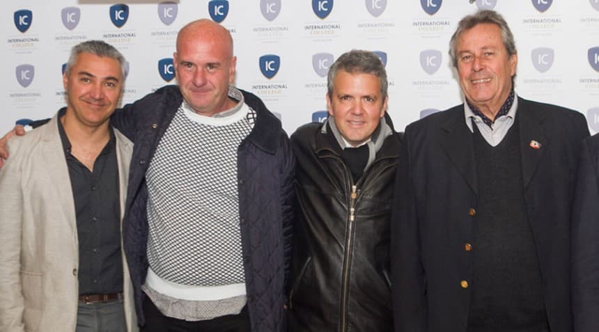 Andres Barrios, Director de Deportes, Javier Gentile Arquitecto de IC, Rolando Rozemblum Socio Inverson, Enrique Antia Intendente Maldonado.