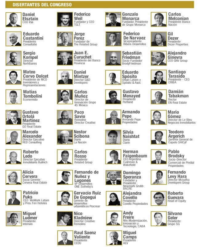 Más de 50 disertantes, que hablarán sobre diversos temas vinculados al Real Estate, la actualidad y las últimas tendencias del sector.