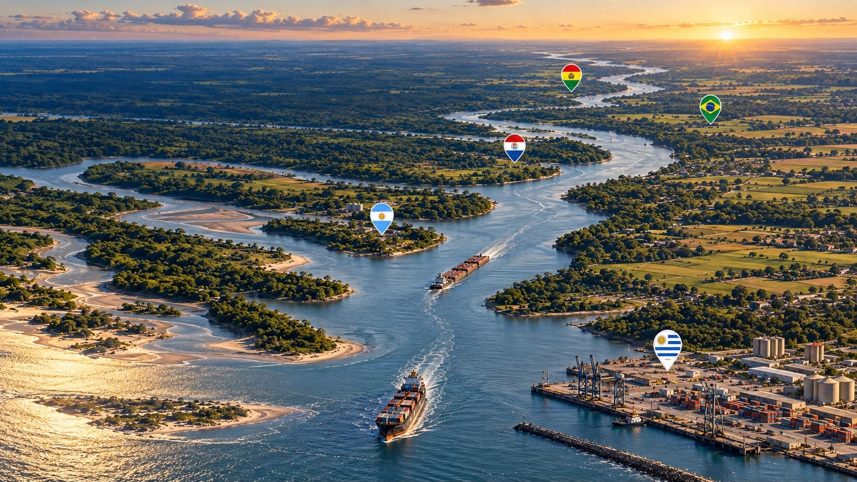 La hidrovía que une a cinco países y desemboca en Uruguay